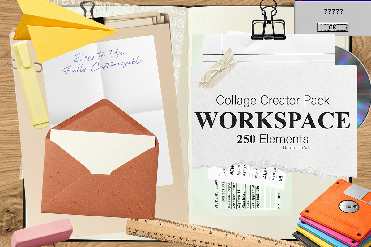 Workspace Collage Creator Kit 250PNG, an Object Graphic by DreamoraArt (Photo 1 of 8)