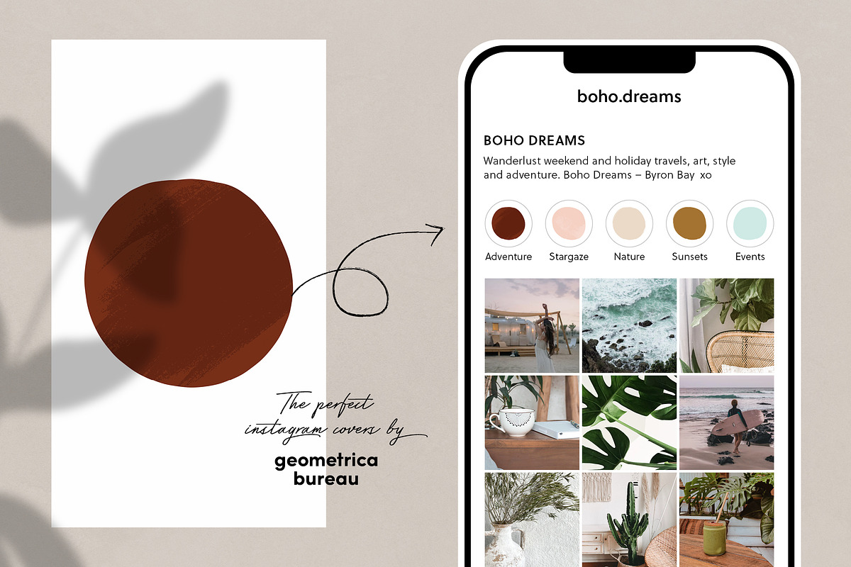Instagram Highlight Covers Boho Vol2, a Social Media Template by Geometrica Bureau (Photo 5 of 6)