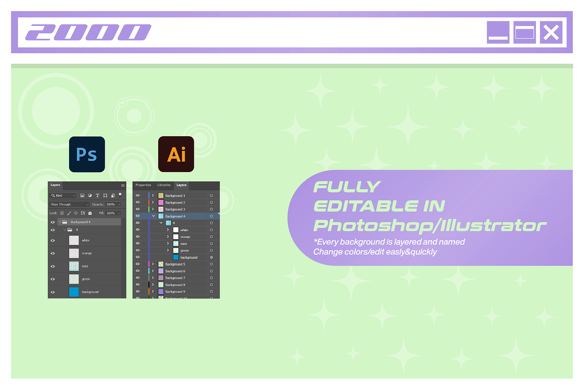 20 Y2K Backgrounds/Patterns, a Pattern Graphic by DigitalSlide (Photo 3 of 3)