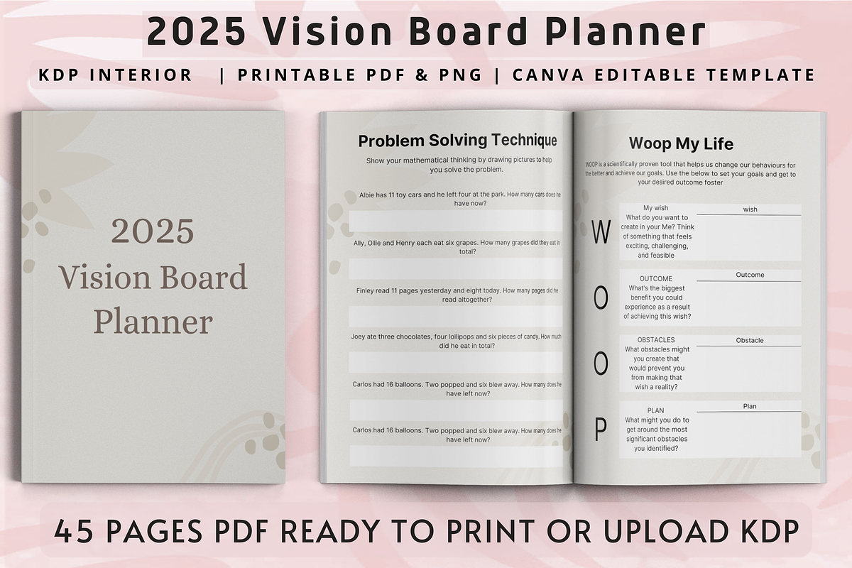 2025 Vision Board Planner, a Print Template by Book2bees (Photo 1 of 4)