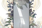 White peonies bouquet, snake clipart, an Illustration by WonderWonder (Thumbnail 7 of 9)