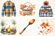 Watercolor Fall Fishing Clipart, an Illustration by Libby Wishes (Thumbnail 3 of 7)