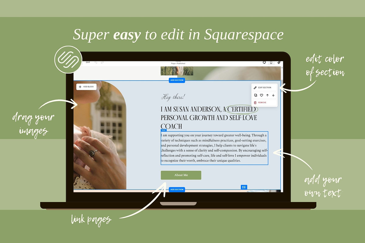 Squarespace Coach Website Template, a Squarespace Template by Almadrava (Photo 9 of 10)