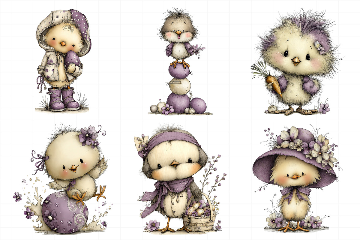 Whimsical Funny Easter Bird Clipart, an Illustration by Daily.Designs (Photo 3 of 7)