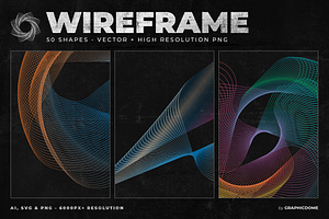 50 Wireframe Vector & PNG Shapes