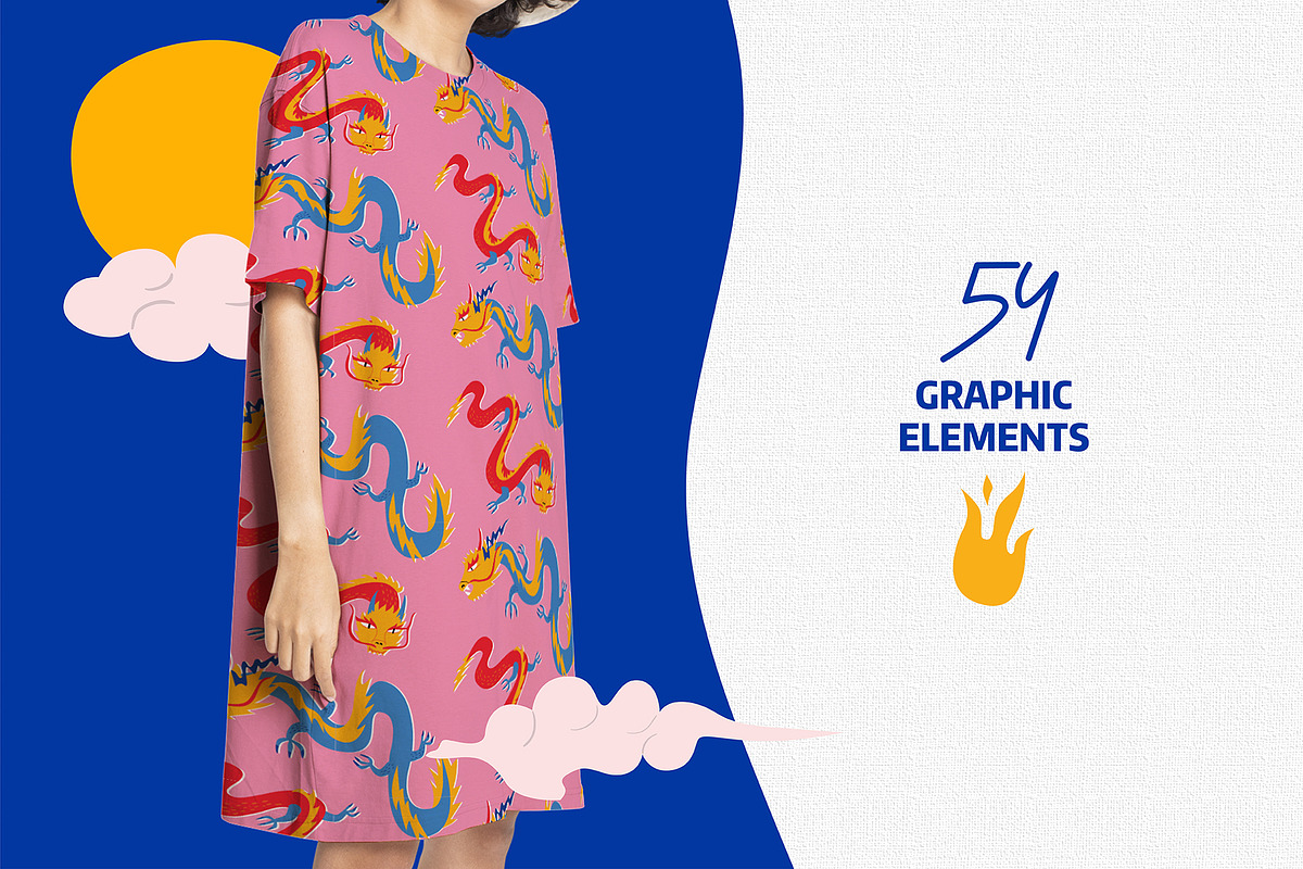 Asian Dragons | Cliparts, Patterns, an Animal Illustration by Felizabeth Design (Photo 4 of 13)