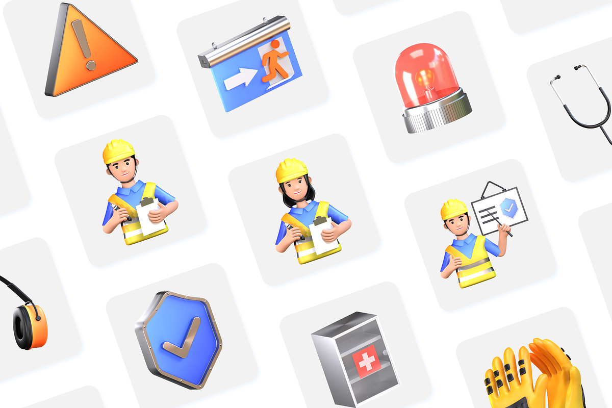3D Safety Icons, an Object 3D Model by Flat Icons (Photo 7 of 8)
