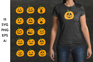 Pumpkin SVG. Halloween pumpkin set
