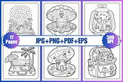 Pocket World Coloring Pages Vol-02, a Decorative Illustration by Coco Bloom (Thumbnail 2 of 3)