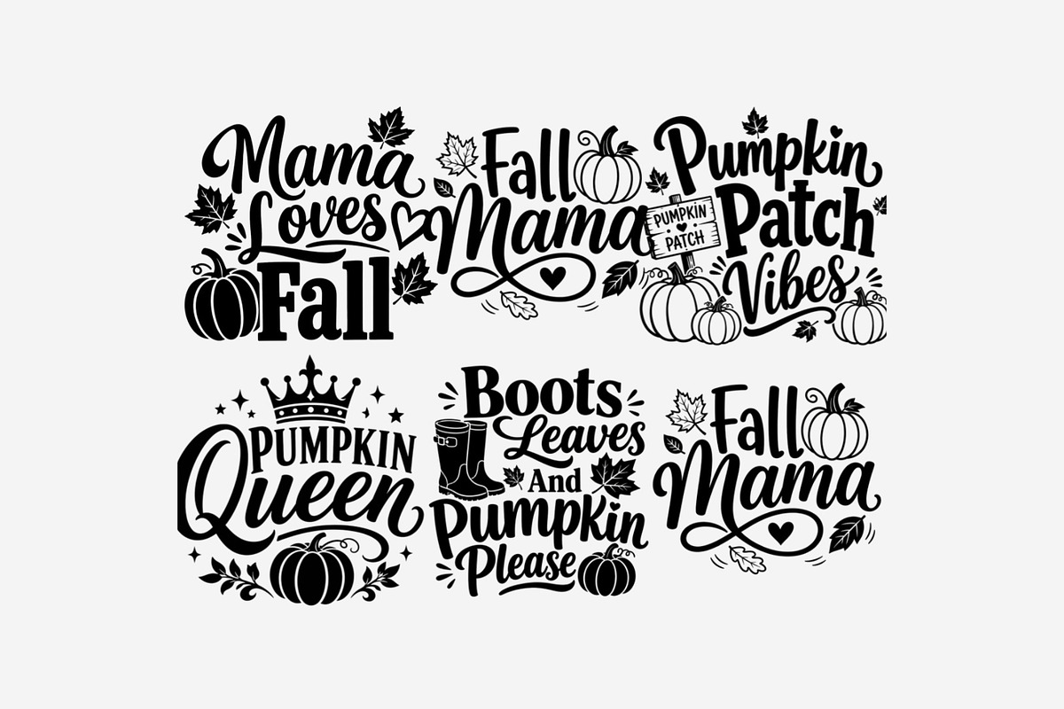 Fall Phrases PNG Bundle, a Seasonal Illustration by Tanya Kart (Photo 7 of 8)