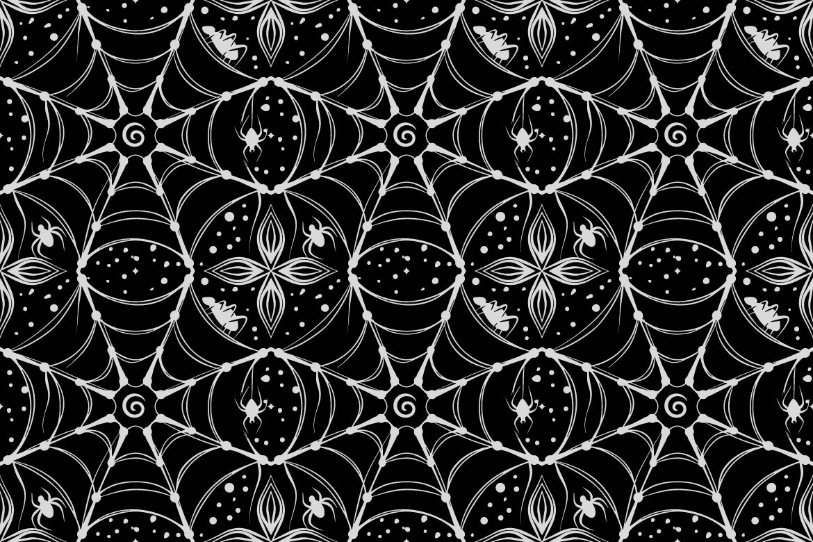 Spider Web Seamless Pattern, a Pattern Graphic by Mightyfire