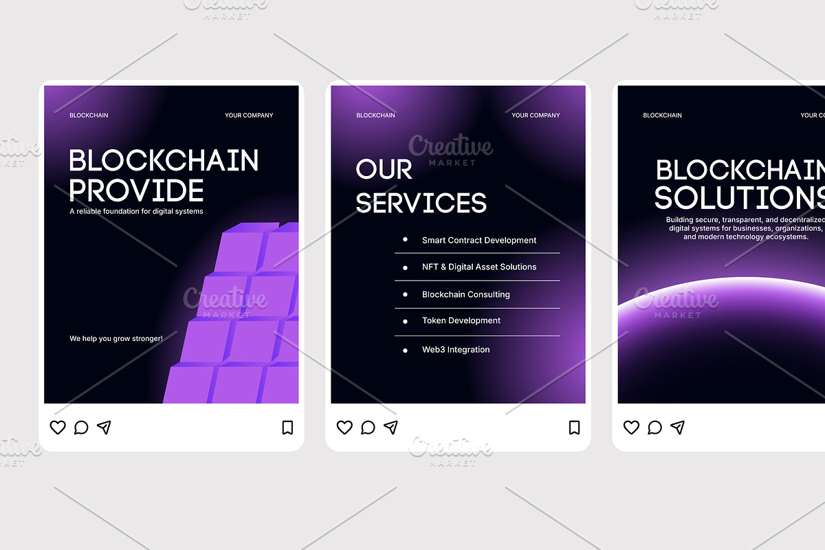 Blockchain Instagram Post, a Social Media Template by Izdihaar_Studio (Photo 3 of 4)