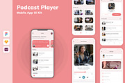 Podcast Player Mobile App UI Kit, an UI Kit Template by uicube (Thumbnail 2 of 2)