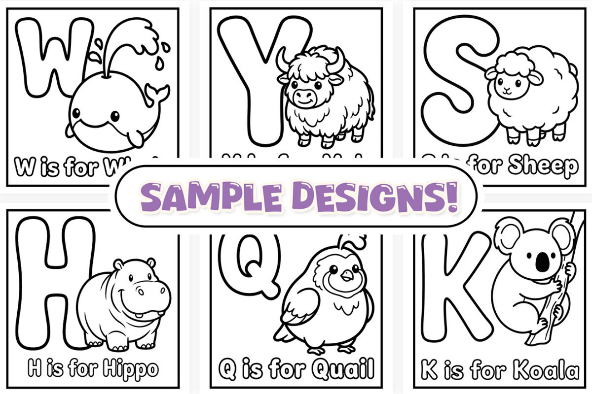 Chubby Animals ABC Coloring Book, an Education Illustration by Craftsbeefy (Photo 2 of 4)