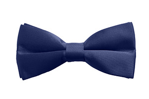 Elegant navy blue bow tie isolated on white background, ideal fo, a Holiday Photo by Ales Munt