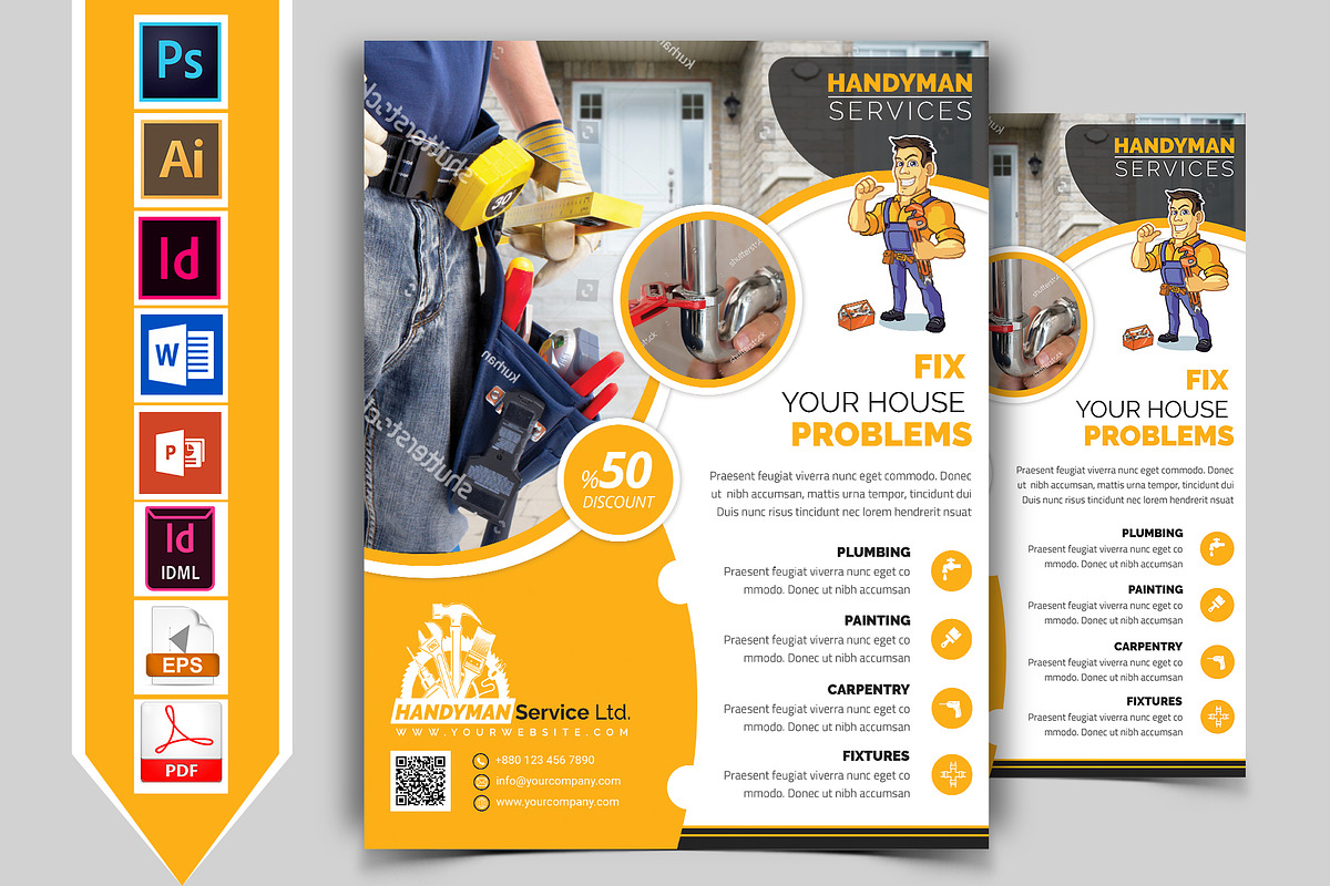 Handyman & Plumber Service Flyer V-3, a Flyer Template by Imagine Design Studio (Photo 1 of 3)