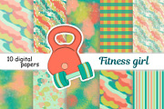 Fitness Girl Pattern, a Pattern Graphic by GlamArtZhanna (Thumbnail 1 of 3)