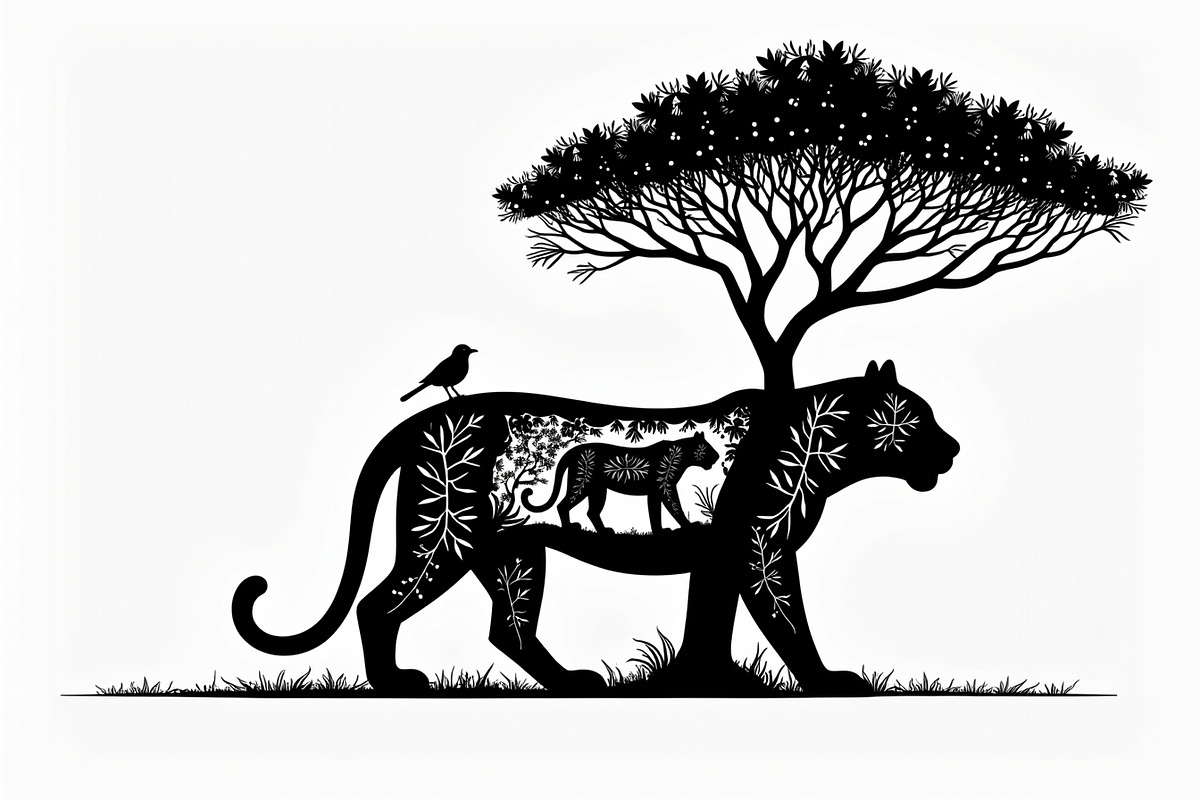 Beautiful Cheetah Silhouette Vector, an Illustration by Amazin_art (Photo 2 of 21)