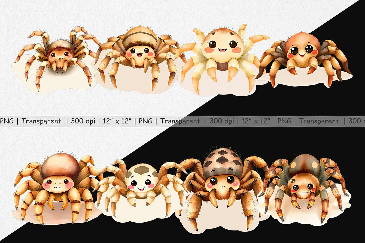Watercolor Clipart Tarantula Wildlif, a Graphic by Artnoy (Photo 2 of 5)