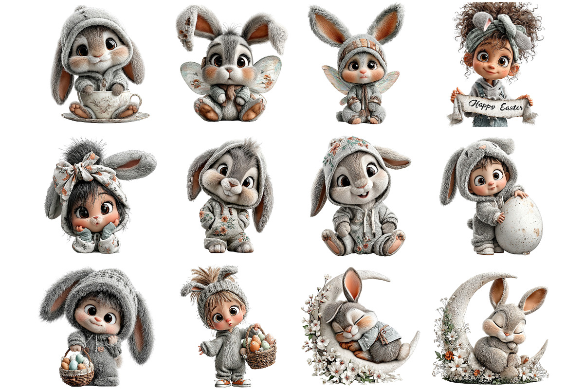 Whimsical Easter Baby in Bunny, an Illustration by DreamArtGraphic (Photo 3 of 5)