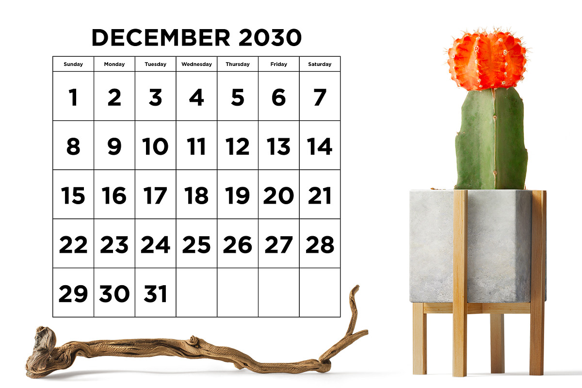 2030 Large Number 8.5x11 Calendar, a Stationery Template by Running With Foxes (Photo 5 of 5)