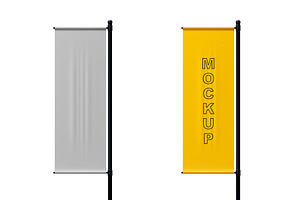 Standing Flag Mockup, a Product Mockup by Designbuys