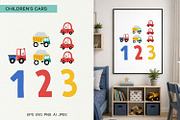 Cute Car Numbers Poster for Kids, a Decorative Illustration by Irina Ostapenko (Thumbnail 1 of 4)