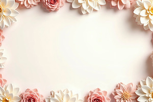 Beige And Dusty Rose Floral Frame, a Photo by LOGOCREATIVE