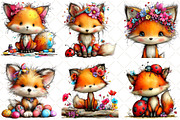 Whimsical Spring Fox Clipart, an Illustration by Black Bird Studio (Thumbnail 4 of 5)
