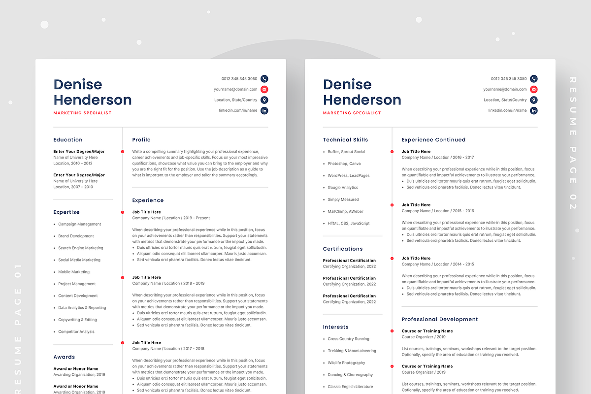 Resume Template Denise, a Resume Template by Olympia Resume (Photo 3 of 5)