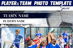 Soccer Blue Memory Mate Template, a Poster Template by Brenda Avila Designs