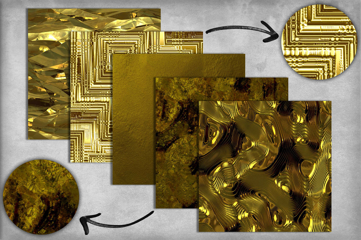 Antique Gold Textured Pack preview 5