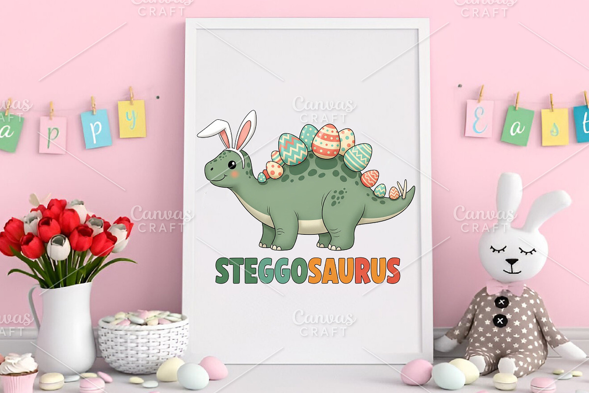 Easter Dinosaur PNG, an Illustration by Canvas Craft (Photo 4 of 6)