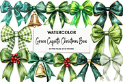 Green Coquette Christmas Bow Clipart, an Illustration by DreamArtGraphic (Thumbnail 1 of 5)