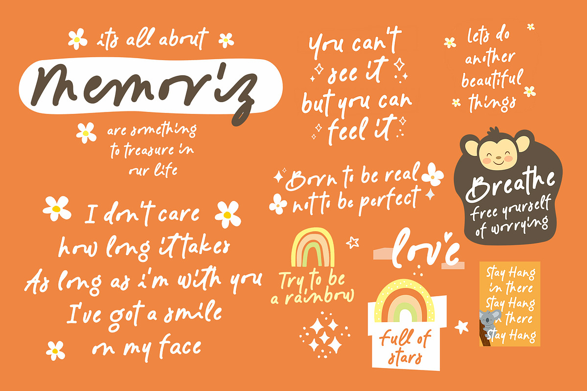 50% Cute Handwritten Font - Memoriz, a Handwritten Font by Four Lines Std. (Photo 9 of 9)
