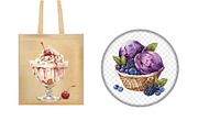 Retro Summer Ice Cream Clipart, an Illustration by Design Market (Thumbnail 4 of 4)
