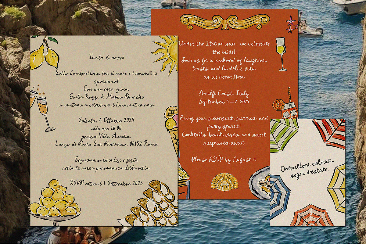 Italian Summer Watercolor Clipart, an Object Illustration by Teresa Art Store (Photo 2 of 10)
