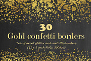 Gold confetti borders, a Pattern Graphic by Paper Farms (Thumbnail 1 of 5)