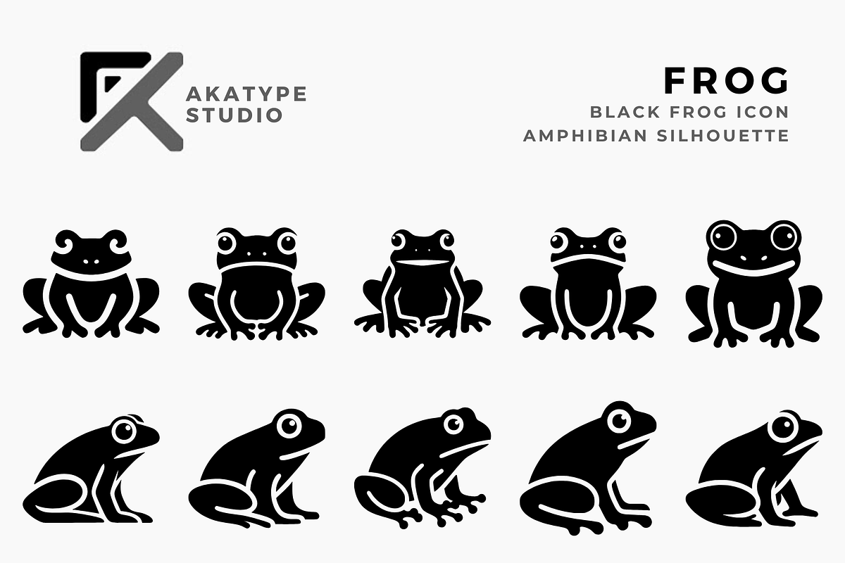 Frog Icon Vector, a Solid Icon by Akatype Studio (Photo 1 of 3)