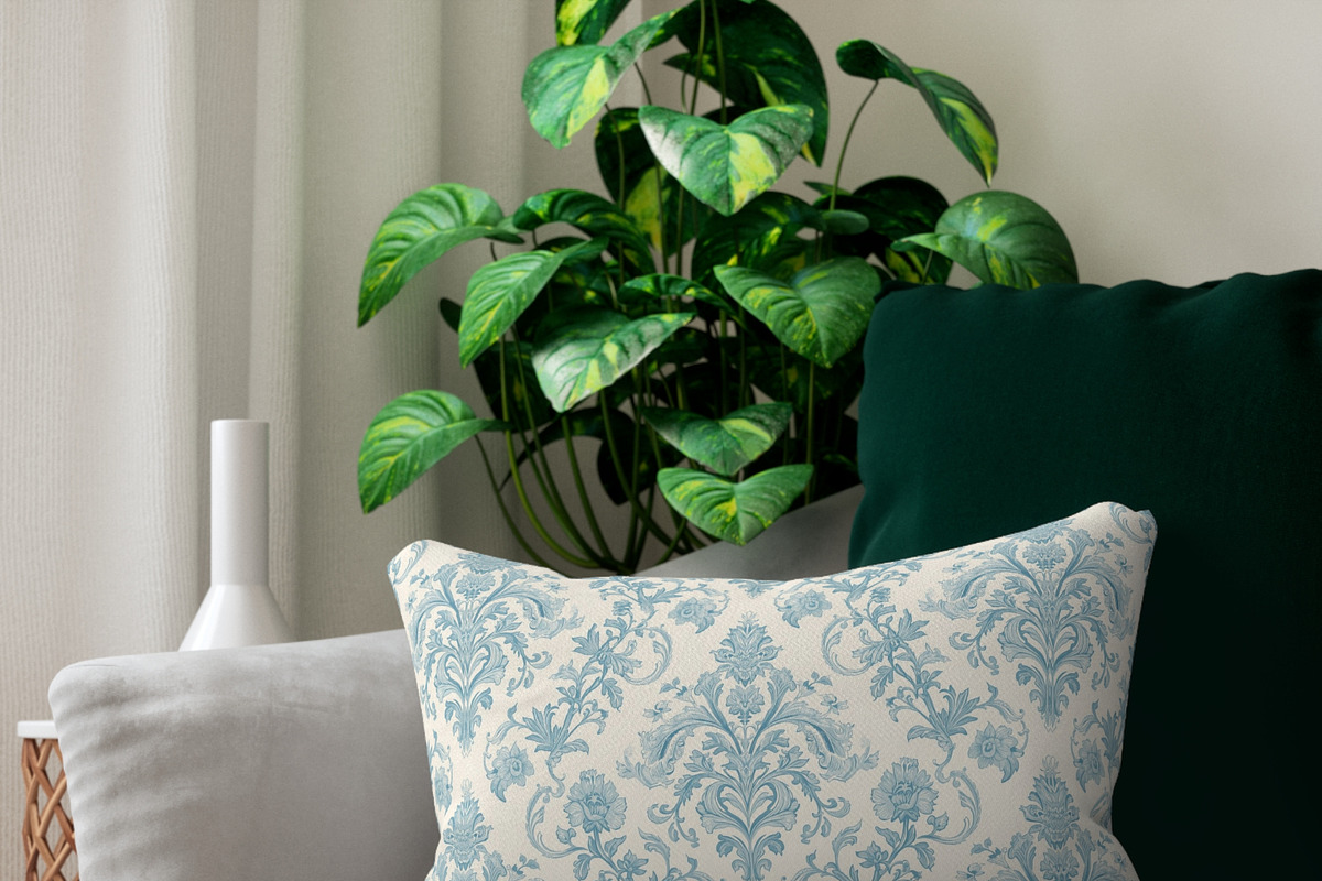 Vintage Blue Damask Pattern, a Pattern Graphic by elfy creative (Photo 5 of 5)