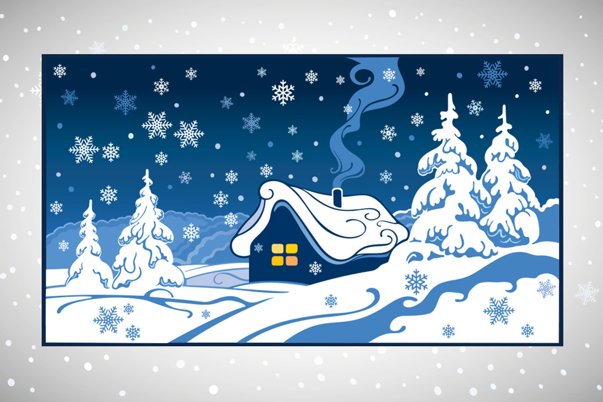Winter landscape, vector set., a Decorative Illustration by Countryside life (Photo 5 of 7)
