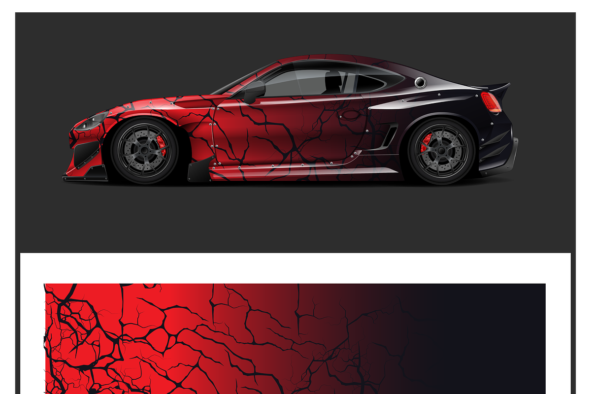 Dynamic Cracked Car Design, a Decorative Illustration by CarWrap design (Photo 3 of 4)