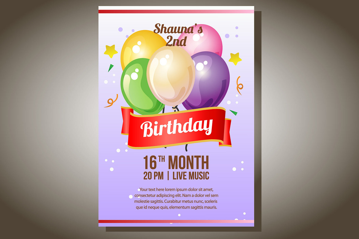 7 Birthday party flyer templates, a Templates & Theme by Propylparaben (Photo 2 of 8)