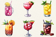 Watercolor Summer Drinks Clipart, an Illustration by OK Design (Thumbnail 4 of 5)