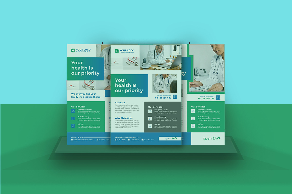 05 Medical Flyer Template, a Print Template by Lakhan1998 (Photo 2 of 8)