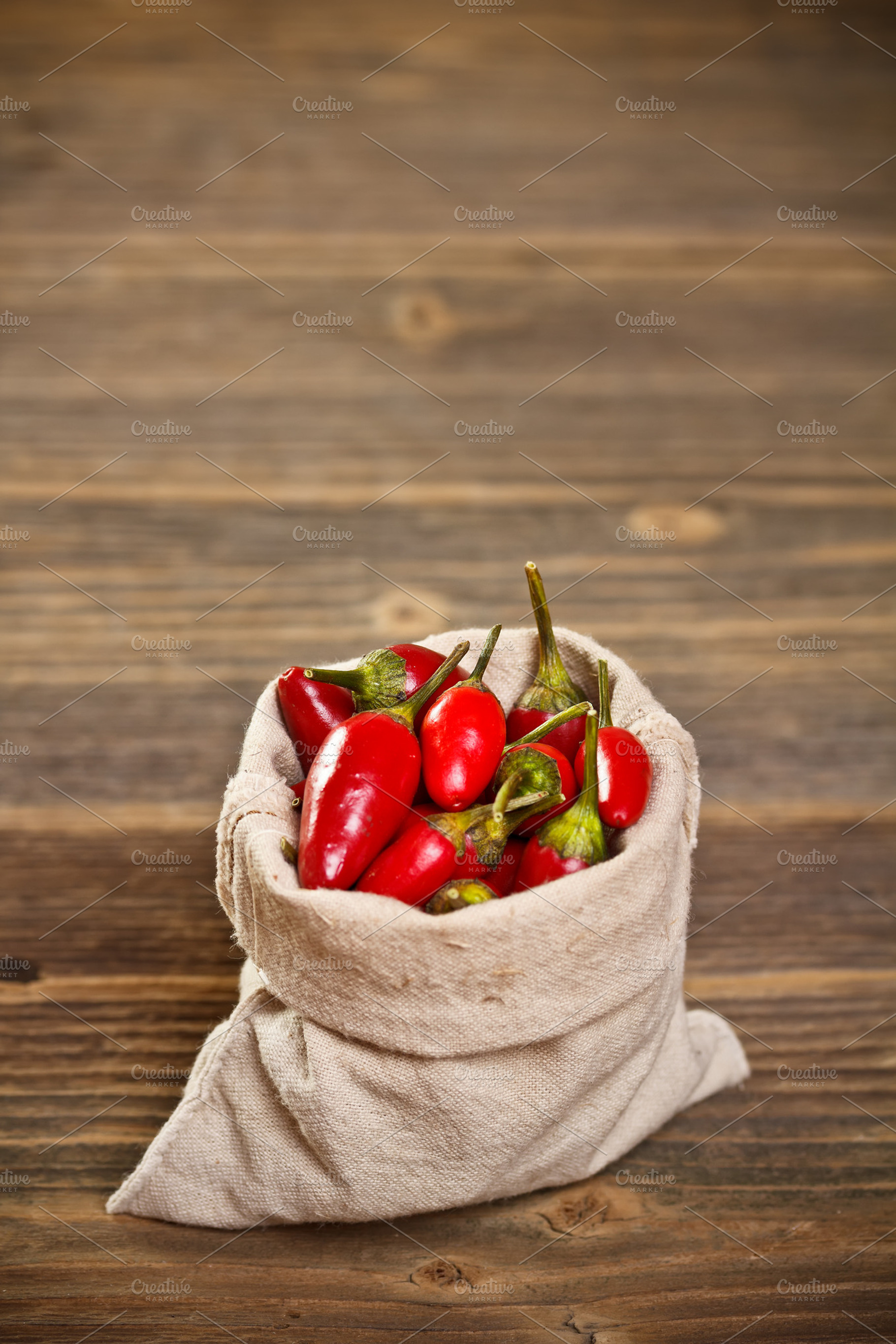 Chili Peppers In Bag Stock Photo Containing Background And Bag