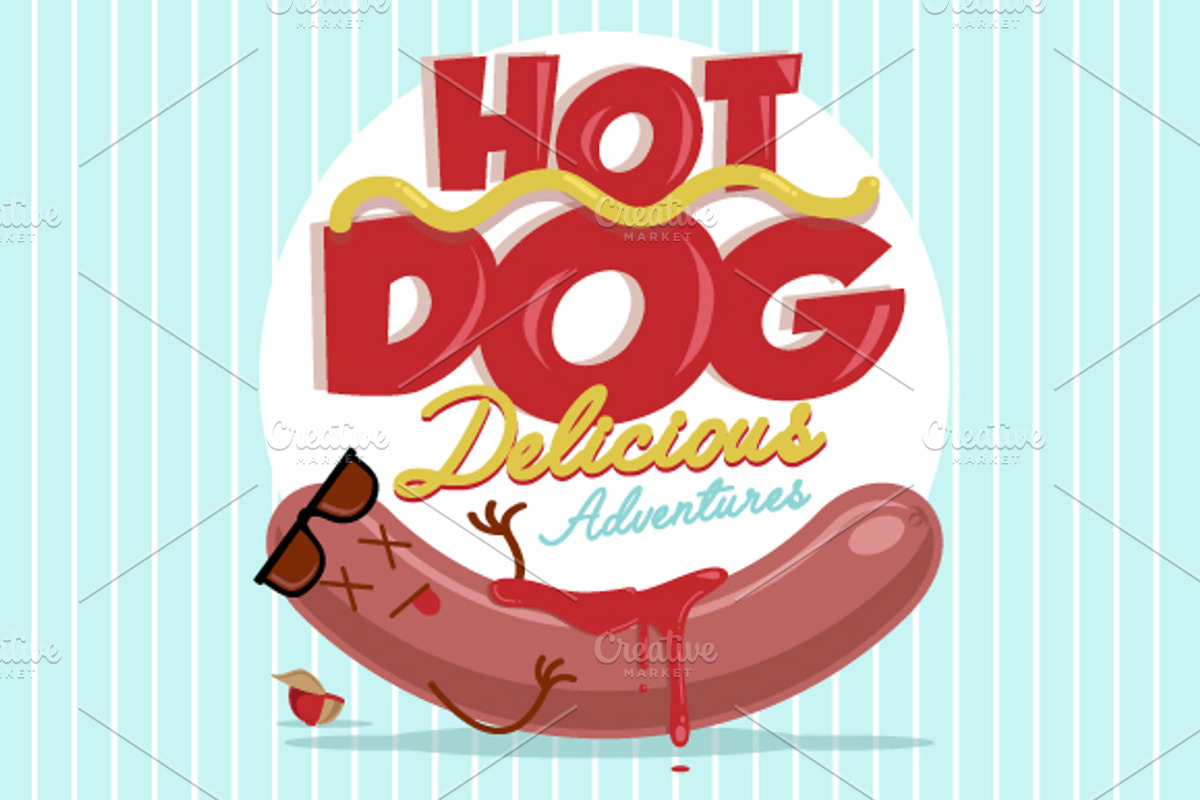 Delicious Adventures of HOT DOG, a Food Illustration by Garden Project