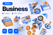 Business 3D Icons, an Object 3D Model by Rakata Studio (Thumbnail 1 of 7)