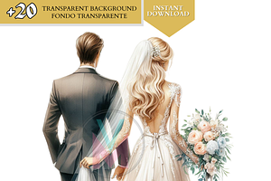 Bride And Groom Back Clipart Wedding