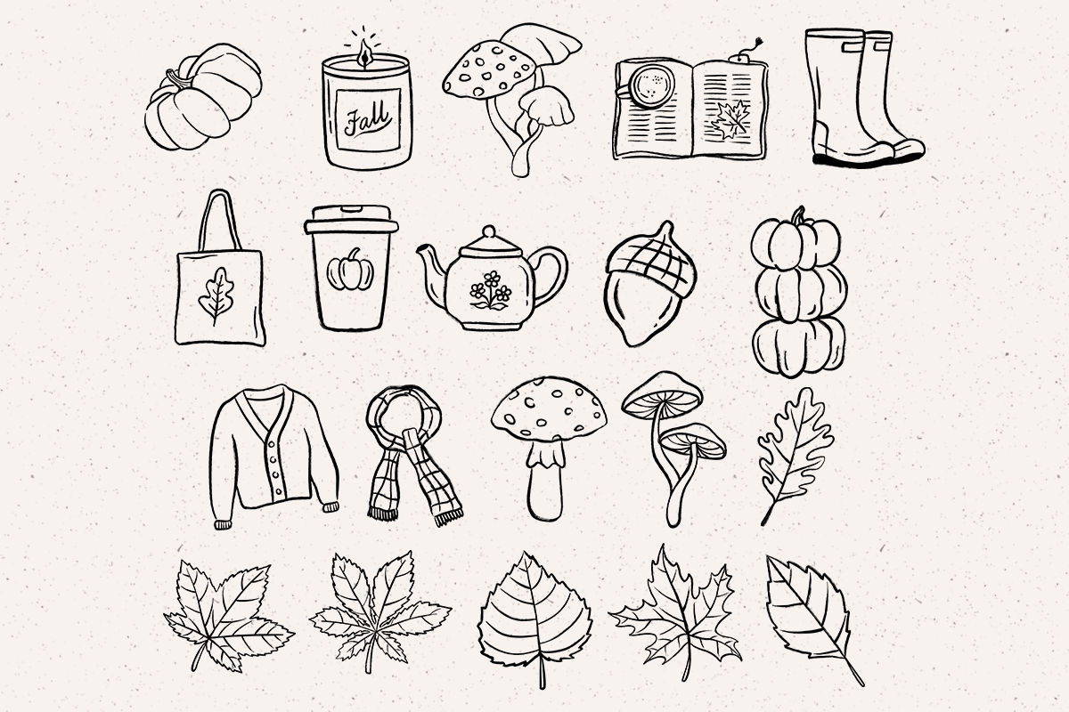 Cozy Fall Autumn Doodle Clipart, a Seasonal Illustration by LemonDesign (Photo 3 of 3)